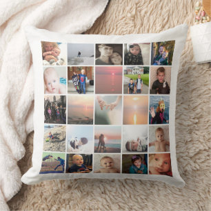 50 Instagram Photo Collage Keepie White Throw Kudde