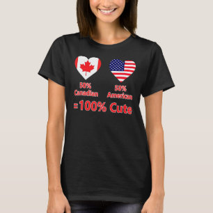 50 kanadensiska 50 amerikanska 100 Cute HalPatriot T Shirt