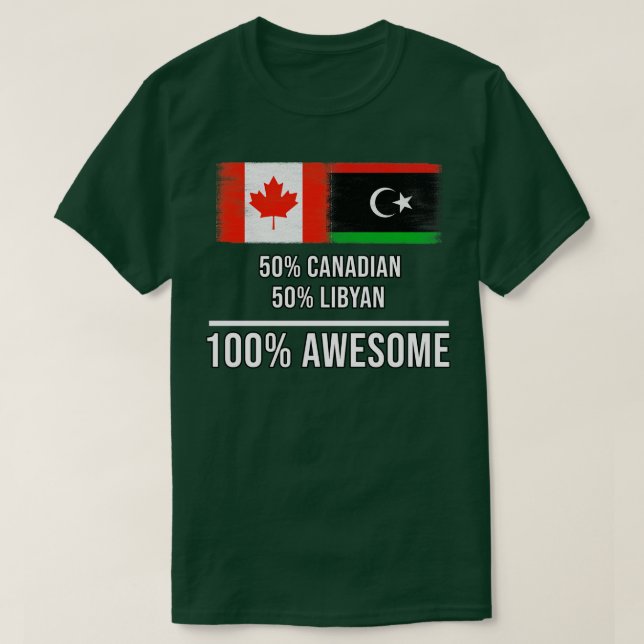 50 kanadensiska 50 libyska 100 Fantastisk-gåvor fö T Shirt (Design framsida)
