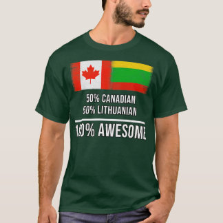 50 kanadensiska 50 litauiska 100 Fantastisk-gåva f T Shirt