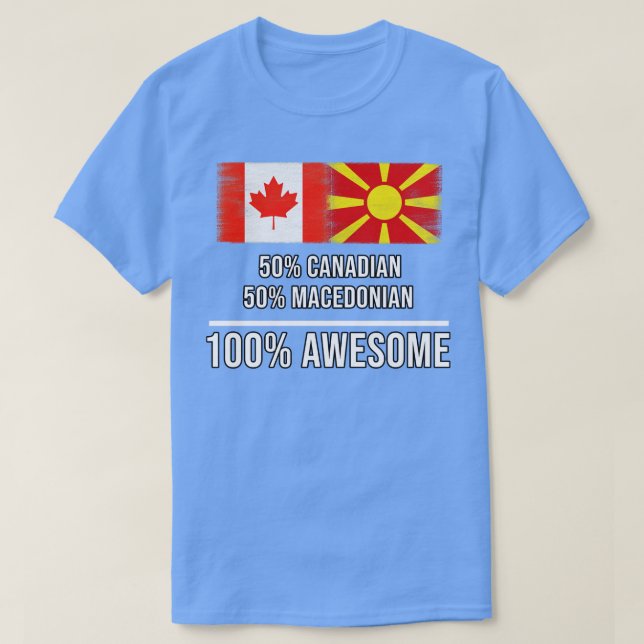 50 kanadensiska 50 makedoniska 100 Fantastisk-gåva T Shirt (Design framsida)