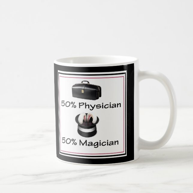 50% Läkare 50% trollkarl doktorsmugg Kaffemugg (Höger)