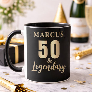 50 & Legendarisk Guld 50-årsdag Mugg