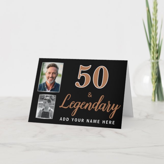 50 & Legendariska 2 Bilder 50-årsdagskort Kort (Framsida)