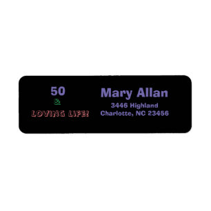 50 & Loving Life-Returetiketter Returadress Etikett