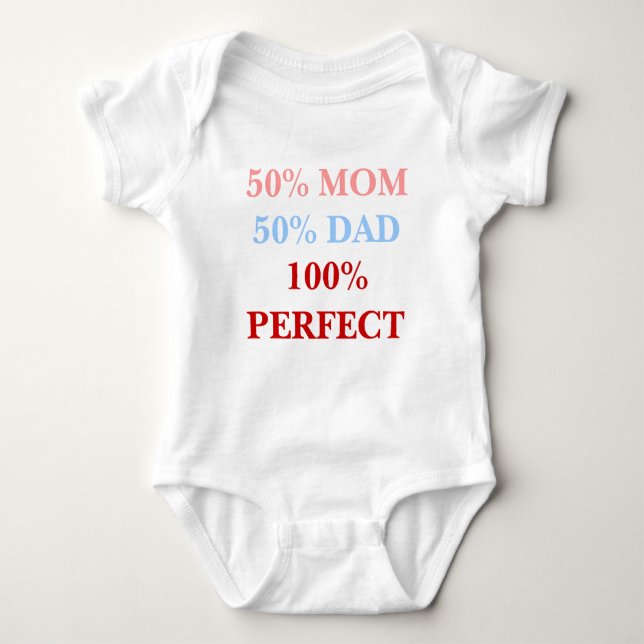 50 % Mamma 50 % Pappa 100 % Perfekt baby bodyshirt Tröja (Framsida)