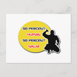 50 % människa 50 % ninja vykort