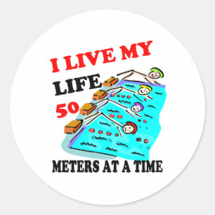 50 meter åt gången runt klistermärke