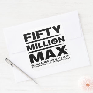 50 miljoner Max™-Logotyp 3-tums fästen (6) Fyrkantigt Klistermärke