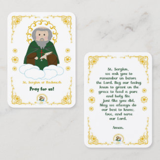 50 Mini Sankt Sergius av Radonezh Heliga Kort