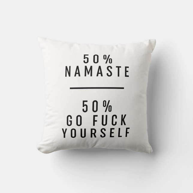 50 % Namaste 50 % Gå själv Kudde (Framsida)