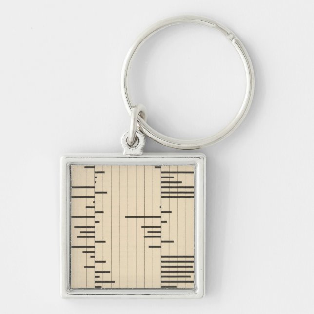 50 Nettomigration från stater 1900 Fyrkantig Silverfärgad Nyckelring (Framsidan)