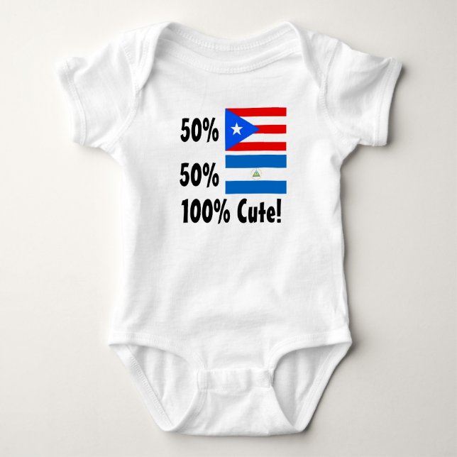 50% nicaraguansk 50% Puerto gulliga Rican 100% T Shirt (Framsida)