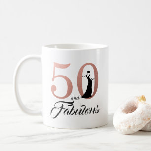 50 och 50th födelsedag för sagolikt rosa guld kaffemugg