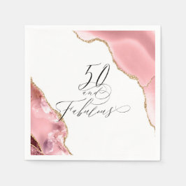 50 och agate i Fabulous Chic Ro Guld Glitter Pappersservett
