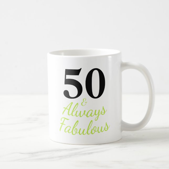 50 och Alltid Fantastisk Kaffemugg (Höger)