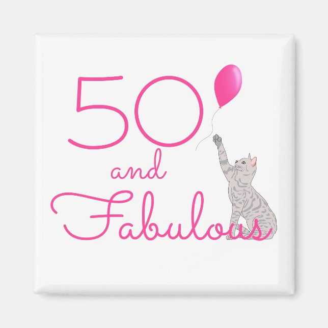 50 och barnmat födelsedag magnet (Framsidan)