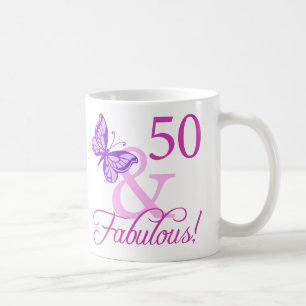 50 och blomstergåvor (plommon) kaffemugg