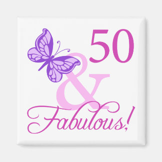 50 och blomstergåvor (plommon) magnet