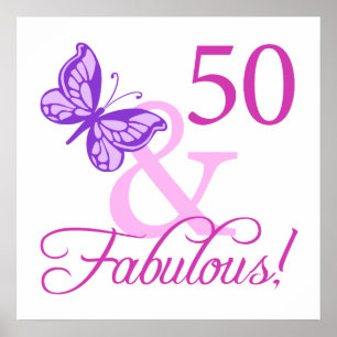 50 och blomstergåvor (plommon) poster