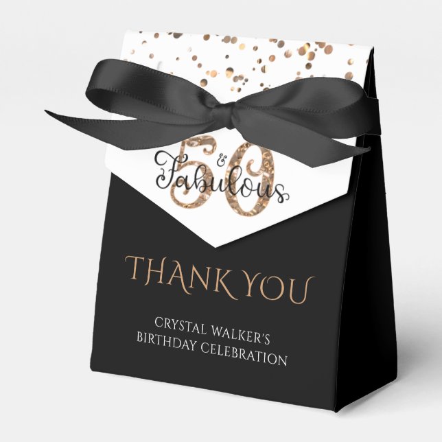 50 OCH FABULÖS Elegant Black Guld Tack Presentaskar (Framsidan Sidan)