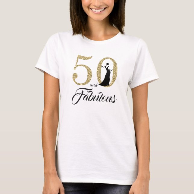 50 och Fabulös Födelsedagsfest Tee Shirt (Framsida)