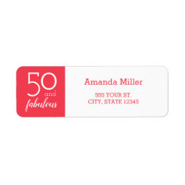 50 och Fabulös Orange och vita Adressetiketter Returadress Etikett
