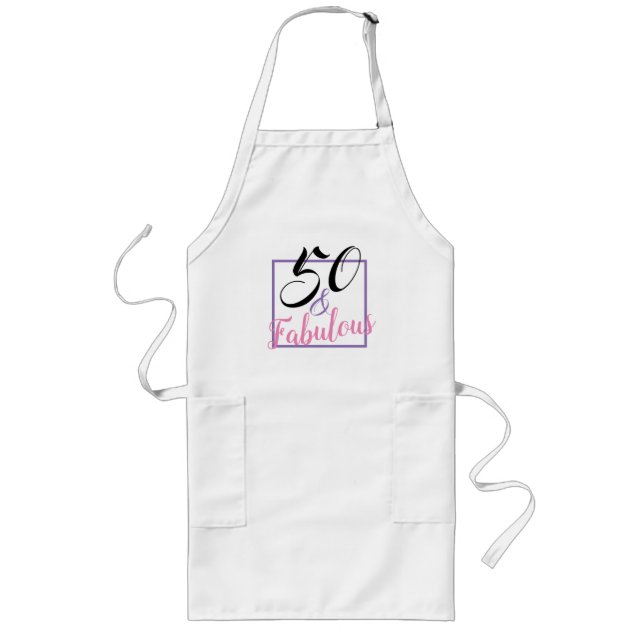 50 och Fabulöst 30:e Födelsedagsfesten Apron Långt Förkläde (Framsidan)