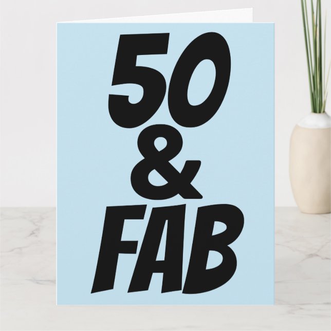 50 OCH FABULÖST 50 BIRTHDAY-KORT KORT (Framsida)