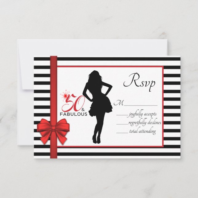 50 OCH FABULÖST 50:e födelsedagssvarskort OSA Kort (Framsida)