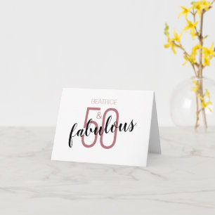 50 och Fabulous 50:e födelsedag Anpassningsbar Ro Kort