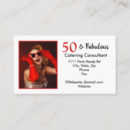 50 och Fabulous 50:e födelsedag Catering Consultan Visitkort