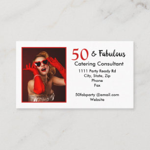 50 och Fabulous 50:e födelsedag Catering Consultan Visitkort