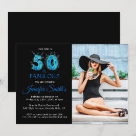 50 och Fabulous 50:e födelsedag Photo Party Inbjudningar