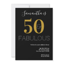 50 och Fabulous 50:e födelsedagen Black Guld Party