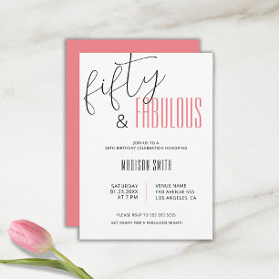 50 och Fabulous 50:e födelsedagen Inbjudningar