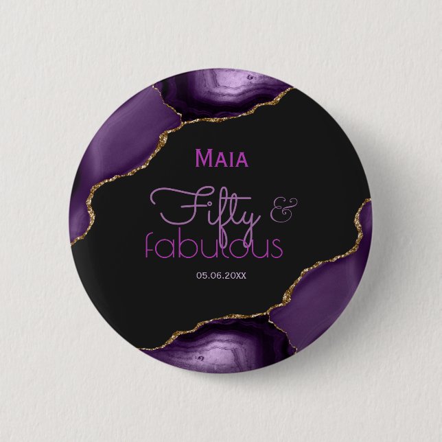 50 och Fabulous 50:e födelsedagen Knapp (Framsida)