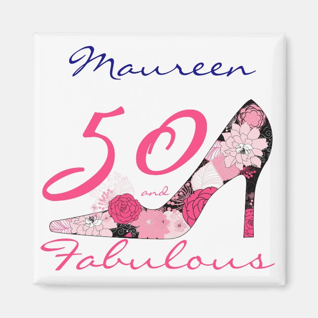50 och Fabulous 50:e födelsedagen Magnet (Framsidan)