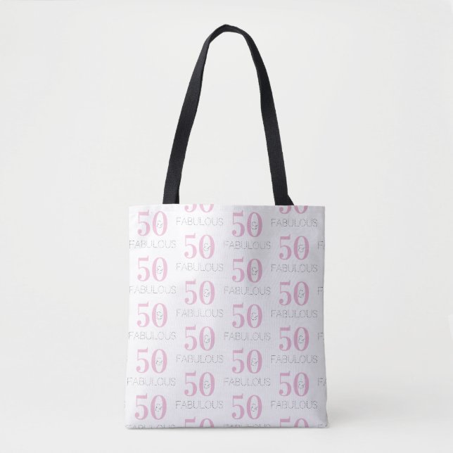 50 och Fabulous 50:e födelsedagen Mönster Tygkasse (Framsida)