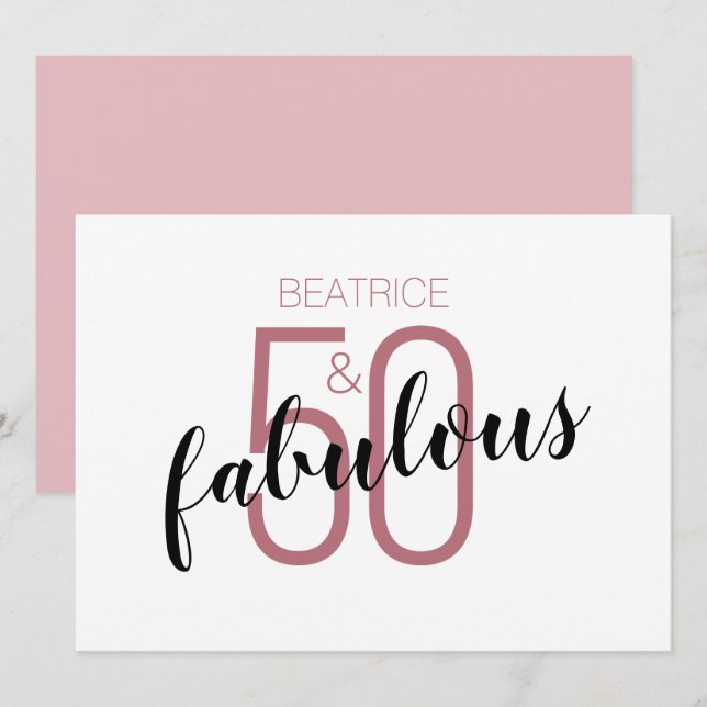50 och Fabulous 50:e födelsedagen Ro Guld (Fram/baksida)