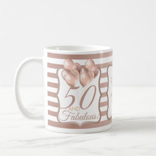 50 och Fabulous 50:e födelsedagen Ro Guld Kaffemugg