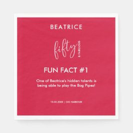 50 och Fabulous 50:e födelsedagens Roligt Fact Pappersservett