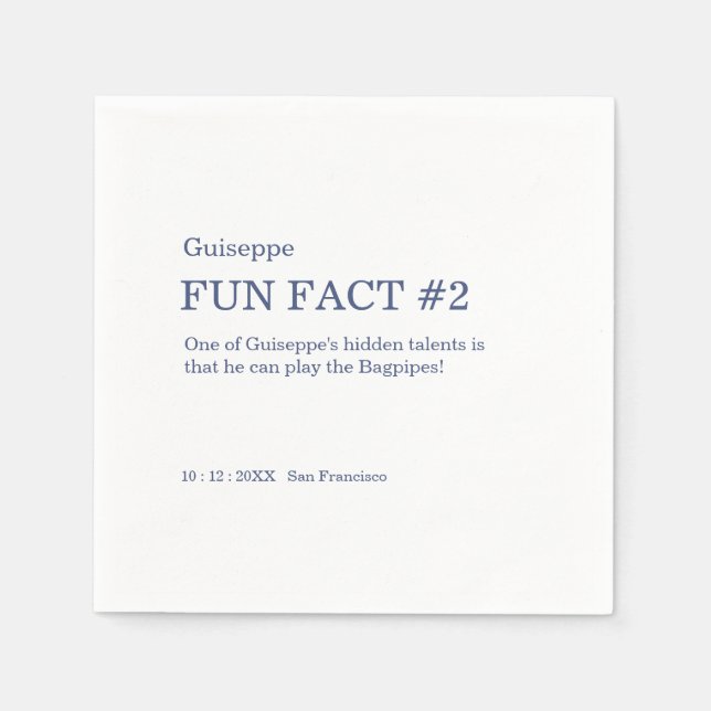 50 och Fabulous 50:e födelsedagens Roligt Fact Pappersservett (Framsidan)