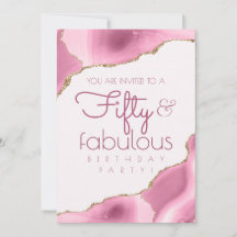 50 och Fabulous 50:e födelsedagens Rosa