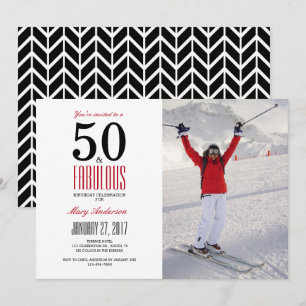 50 och Fabulous 50:e Födelsedagsfest inbjudan