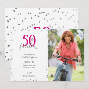 50 och Fabulous 50:e Födelsedagsfest inbjudan