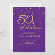 50 och Fabulous 50:e Födelsedagsfest inbjudan