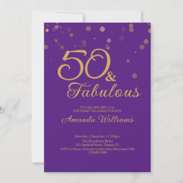50 och Fabulous 50:e Födelsedagsfest inbjudan