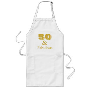 50 och Fabulous 50:e Födelsedagsfesten Apron Långt Förkläde