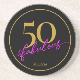 50 och Fabulous 50:e Födelsedagsfesten Black and G Underlägg